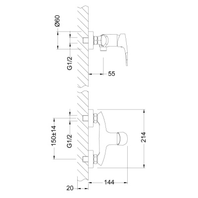 Смеситель для душа Lemark Linara (LM0403C) фото в интернет-магазине Русалия