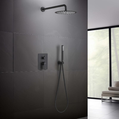 Set 3 в 1 душевой комплект AQUATEK, матовый черный AQ1272MB ОБЕРОН фото в интернет-магазине Русалия