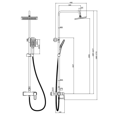 Душевая стстема Rossinka (RS46-45) фото в интернет-магазине Русалия