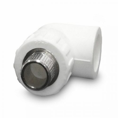 Угольник с наружной резьбой 25-1/2" НР, белый полипропилен Millennium фото в интернет-магазине Русалия