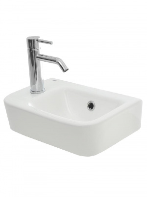 AQM5006L Умывальник с отверстием под смеситель. Левый. 375х245х135 фото в интернет-магазине Русалия