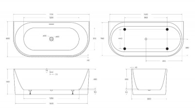 Акриловая ванна BELBAGNO BB713-1700-800 фото в интернет-магазине Русалия