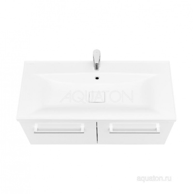 Тумба под раковину AQUATON Мадрид 100 М 2 ящика белый 1A128001MA010 фото в интернет-магазине Русалия