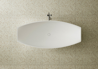 Ванна из искусственного камня ABBER Stein AS9610 белая матовая 180х80х60 см фото в интернет-магазине Русалия