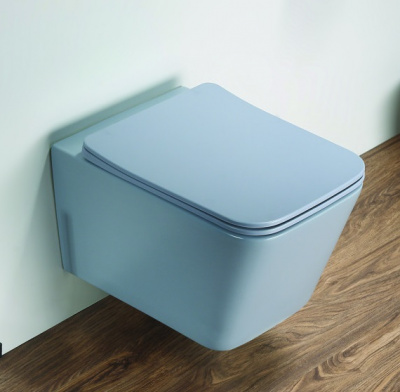 Унитаз подвесной с сиденьем микролифт 5170MHL голубой матовый CeramaLux фото в интернет-магазине Русалия