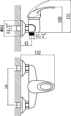 Смеситель Fmark для душа (FM3003) фото в интернет-магазине Русалия