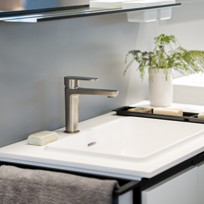 Смеситель для раковины однорычажный ALEXIA 3604 никель брашированный (M) Ramon Soler фото в интернет-магазине Русалия