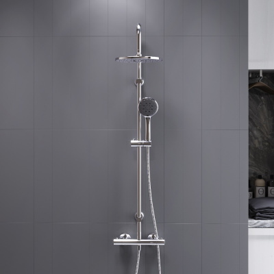 D0710400 New plus, душевая система с ТМС для душа, хром фото в интернет-магазине Русалия