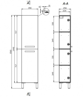 Пенал Melar B-SL-MEL Cersanit фото в интернет-магазине Русалия