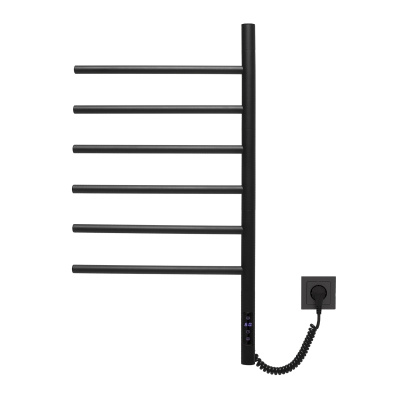 Полотенцесушитель электрический Vincea VTD-1S2CBE 43х80, черный, таймер фото в интернет-магазине Русалия