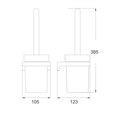 Ершик для унитаза Rose RG1800, хром фото в интернет-магазине Русалия
