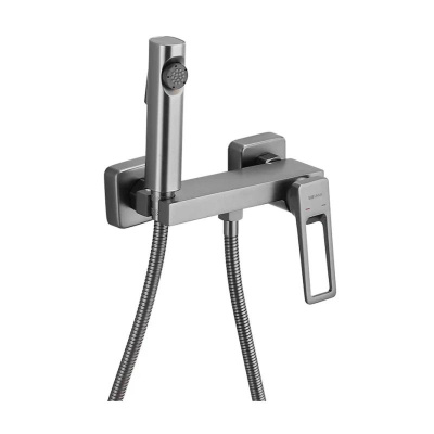 Гигиенический душ со смесителем Shevanik S6805T-1, оружейная сталь фото в интернет-магазине Русалия