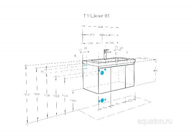Тумба под раковину AQUATON Шерилл 85 белый 1A208801SH010 фото в интернет-магазине Русалия