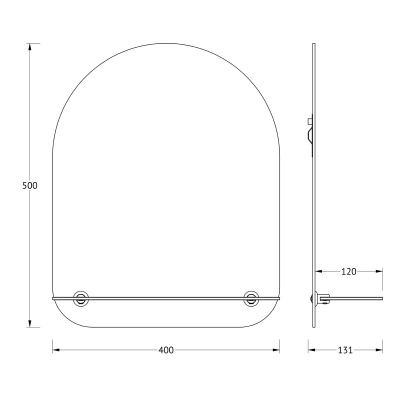 Зеркало настенное с полочкой Optima EVOFORM 40х50 см, BY 0507 фото в интернет-магазине Русалия