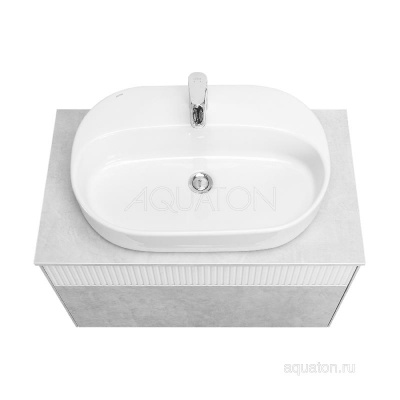 Тумба под раковину AQUATON Марбл 80 слэйт, белый матовый 1A276201MH4C0 фото в интернет-магазине Русалия