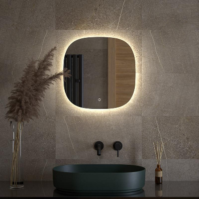 Зеркало с LED-подсветкой настенное OPTI DEFESTO 50x50 см, DF 2848S фото в интернет-магазине Русалия