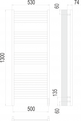 Электрический полотенцесушитель Енисей П15 500х1300  4670078526274 Terminus фото в интернет-магазине Русалия