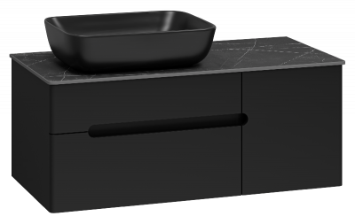 Тумба Роял 100 подвесная (черная) с раковиной Melana MLN-320316MB 50 (черная) Misty фото в интернет-магазине Русалия