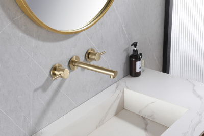 Смеситель ABBER Emotion AF88121G скрытого монтажа для раковины, золото матовое фото в интернет-магазине Русалия