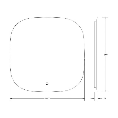 Зеркало с LED-подсветкой настенное OPTI DEFESTO 60x60 см, DF 2849S фото в интернет-магазине Русалия