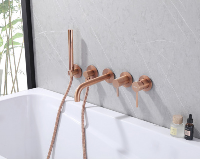 Смеситель ABBER Wasser Kreis AF8130MRG для ванны скрытого монтажа, розовое золото матовое фото в интернет-магазине Русалия