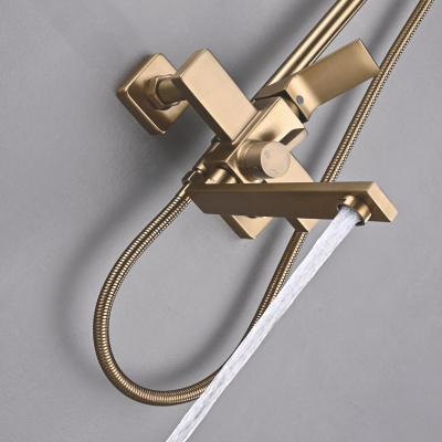 Душевая система Shevanik S6136G, золотой сатин фото в интернет-магазине Русалия