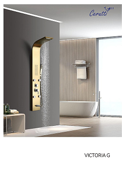 Панель VICTORIA G душевая из нержавеющей стали с форсунками Ceruttispa CT9978, цвет золото фото в интернет-магазине Русалия