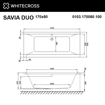 Акриловая ванна WHITECROSS Savia Duo 170x80 акрил 0103.170080.100 фото в интернет-магазине Русалия