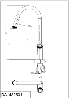 Смеситель для кухни DK Bayern.Alfeld (DA1482501) фото в интернет-магазине Русалия