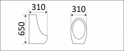 Писсуар подвесной CeramaLux X541P фото в интернет-магазине Русалия