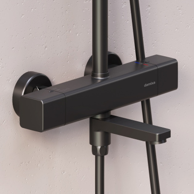 953810300 Gala душевая система с ванно  душевым ТМС смесителем, чёрный фото в интернет-магазине Русалия