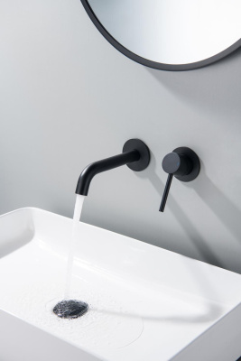 Смеситель для раковины встроенный Timo Saona черный (2372/03SM) фото в интернет-магазине Русалия