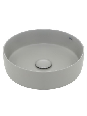 AQM5012 Раковина накладная круглая, цвет светло-серый матовый. 355x355x120 фото в интернет-магазине Русалия