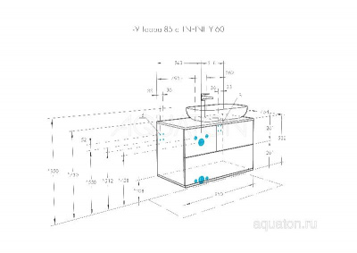 Тумба под раковину AQUATON Терра 85 дуб кантри, антрацит 1A247201TEKA0 фото в интернет-магазине Русалия