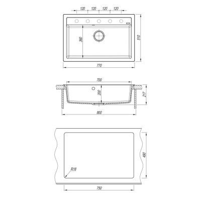 Кухонная мойка Florentina ЛИПСИ 20.440.E0770.201, жасмин фото в интернет-магазине Русалия