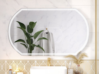 Зеркало овальное 120 см LED 090 DESIGN 120 LU-LED090*120-d-Os Cersanit фото в интернет-магазине Русалия