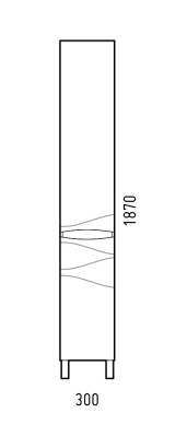 Шкаф-пенал "Омаха 30", белый / металлик Corozo фото в интернет-магазине Русалия