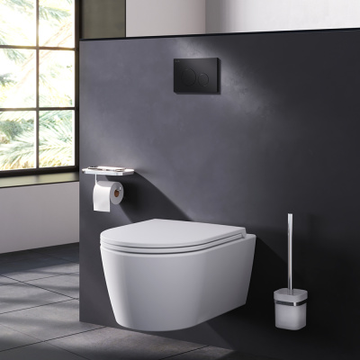 I049038 Pro L, клавиша для инсталляции пневматическая, пластик, черный матовый фото в интернет-магазине Русалия