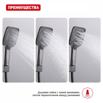 Лейка для душа Raglo R450.52.09, графит фото в интернет-магазине Русалия