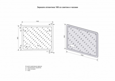 Комплект мебели Атлантика 100 Люкс подвесная, старое дерево Style Line фото в интернет-магазине Русалия