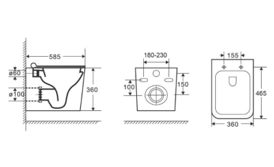 Унитаз подвесной безободковый с сиденьем микролифт GR-4414S Grossman фото в интернет-магазине Русалия