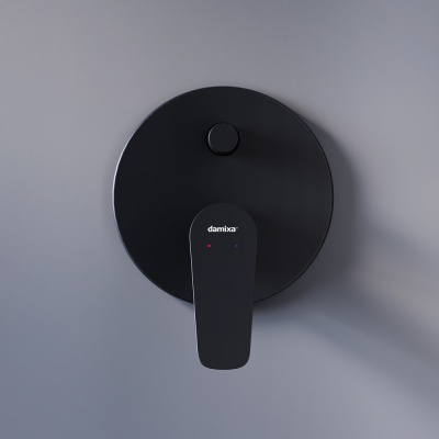 777100300 Jupiter, Смеситель монтируемый в стену ванной - душевой (черный) фото в интернет-магазине Русалия