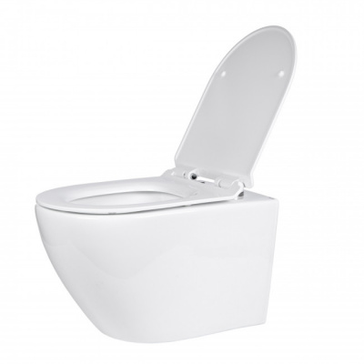 BOND F12-10 Унитаз подвесной со смывом торнадо, безободковый с сиденьем с микролифтом фото в интернет-магазине Русалия