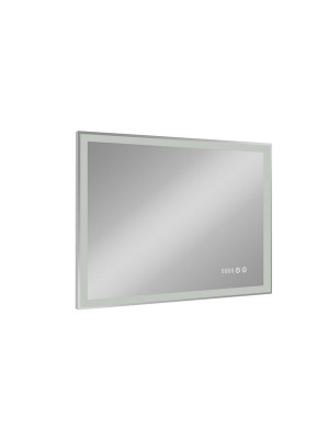 Зеркало с подсветкой Mercury 800x600 часы, антизапотевание ЗЛП819 Continent фото в интернет-магазине Русалия