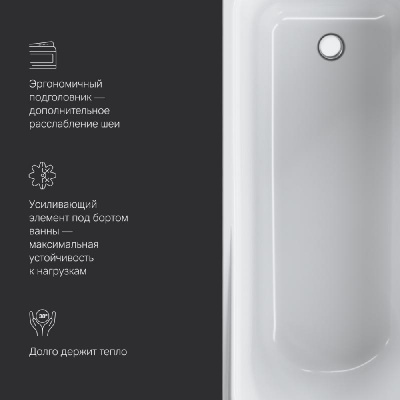 W80A-170-070W-A Like, ванна акриловая A0 170х70 см,шт Am.Pm фото в интернет-магазине Русалия