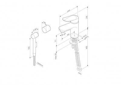 F85C03000 Sunny, смеситель для умывальника с гиг.душем, хром, шт фото в интернет-магазине Русалия
