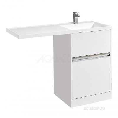Тумба под раковину AQUATON Лондри 60 белый с фасадом 1A235901LH010 фото в интернет-магазине Русалия