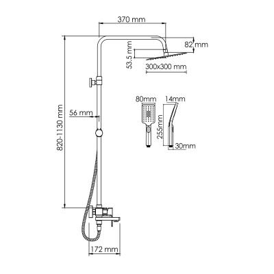 A177.118.126.010.CH Душевой комплект со смесителем Wasserkraft фото в интернет-магазине Русалия