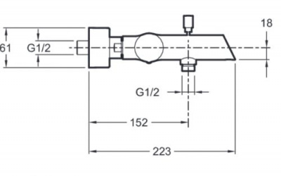 Смеситель для ванны Toobi E8963-CP Jacob Delafon фото в интернет-магазине Русалия