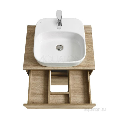 Тумба под раковину AQUATON Либерти 60 2 ящика, дуб эльвезия 1A279401LYC70 фото в интернет-магазине Русалия